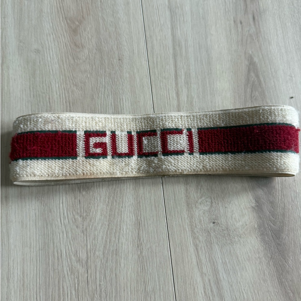 Gucci Ivory and Crimson Logo Headband